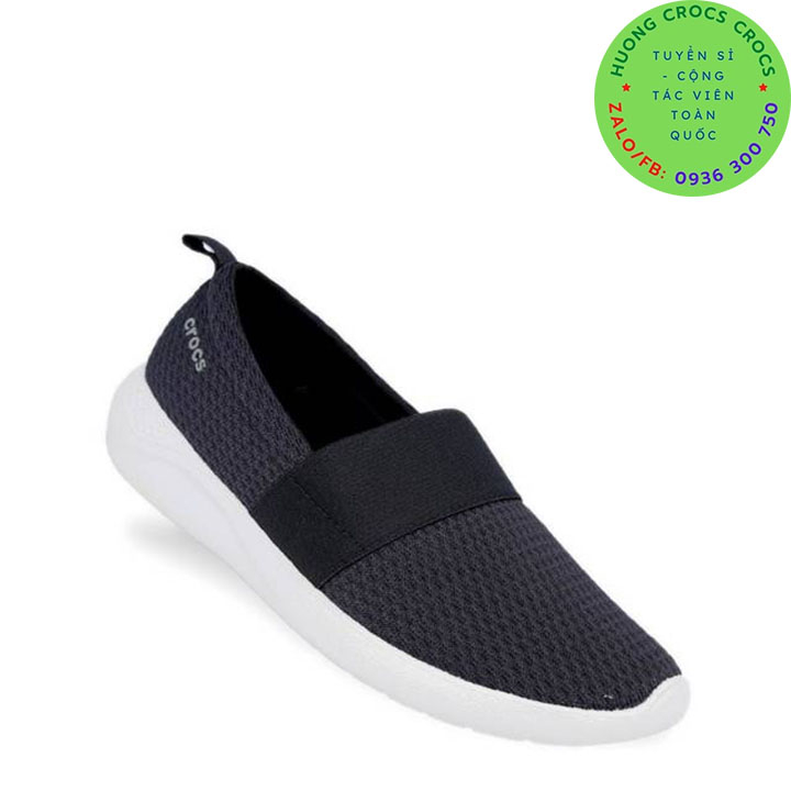 GIÀY MỌI VẢI LƯỚI CROCS LITERIDE SLIP ON CHO NỮ MÀU ĐEN