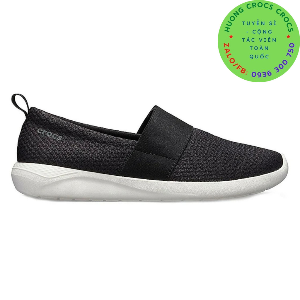 GIÀY MỌI VẢI LƯỚI CROCS LITERIDE SLIP ON CHO NỮ MÀU ĐEN