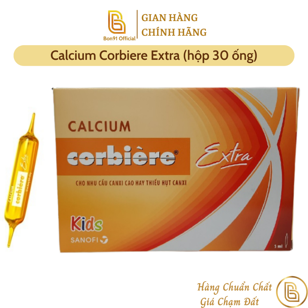 Calcium Corbiere Extra cho nhu cầu Canxi hay thiếu hụt Canxi (Hộp 30 ống)
