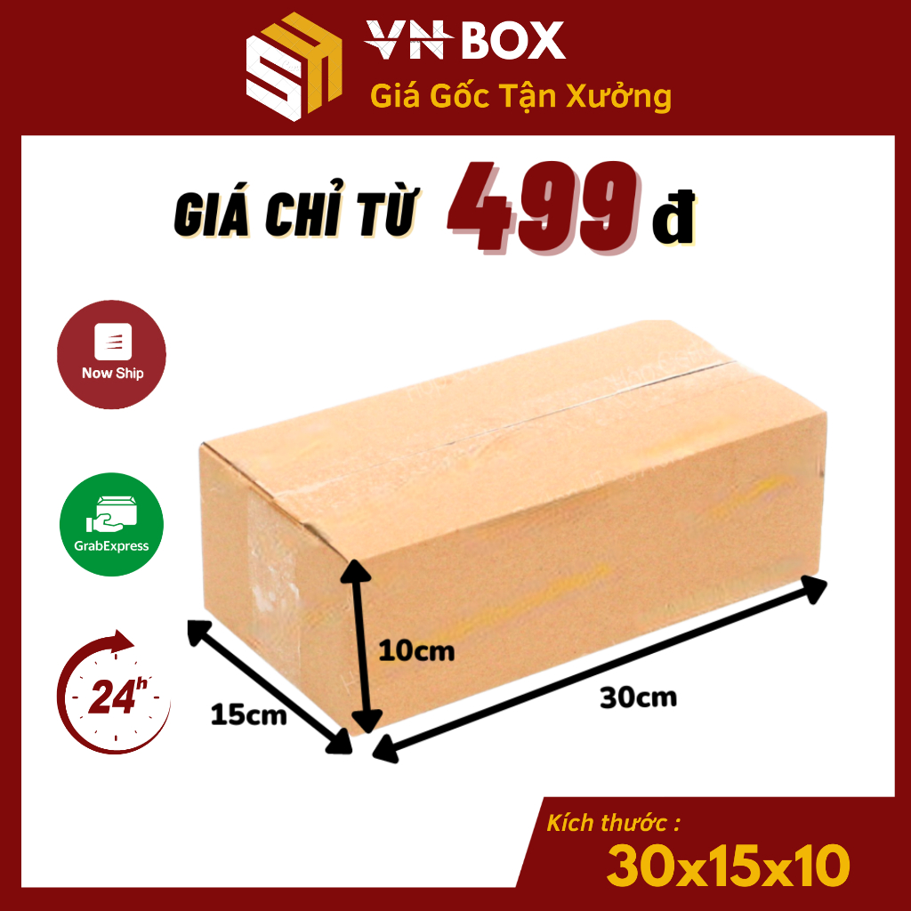 30x15x10 Hộp carton đóng hàng, hộp giấy gói hàng giá xưởng - VN BOX