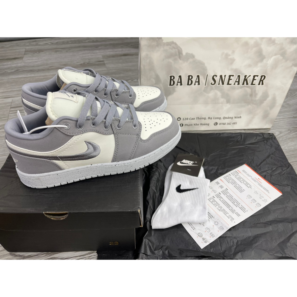 Giày Cao Cấp Thể Thảo Sneaker J/D1-Low-Light-Steel-Grey SIêu Xinh Ảnh Thật + freeship + Tặng Tất