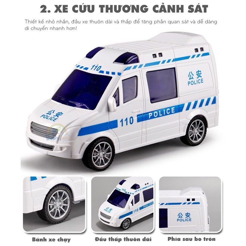 Bộ 6 xe cảnh sát cỡ lớn cho bé yêu!