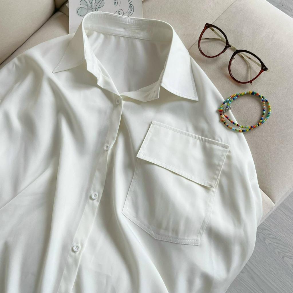 𝐋𝐘𝐂𝐇𝐄𝐍-Sơ mi trắng basic túi hộp