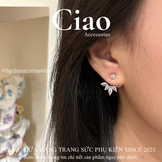   HOẢ TỐC 1H  Khuyên tai  Bông tai dáng dài mạ bạc S925 thiết kế tinh tế Kasen Luxury Ciao 