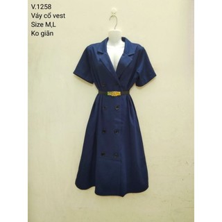 ĐẦM SUÔNG CỔ VEST SANG