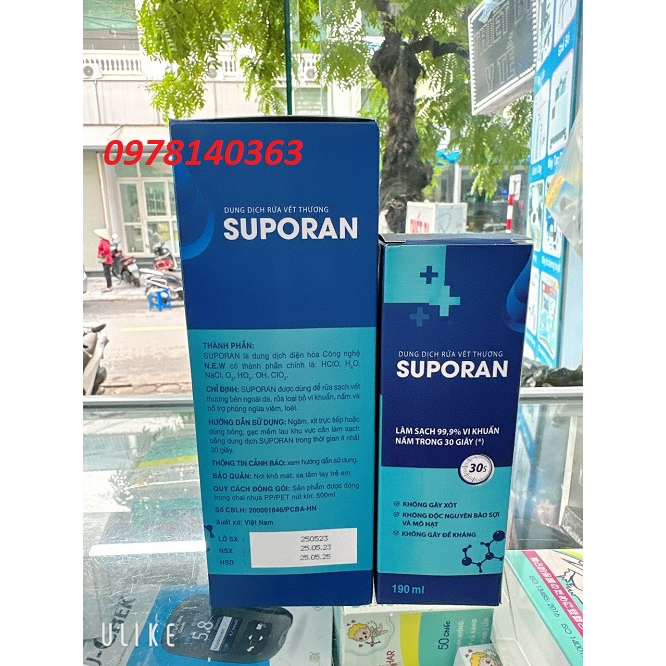 Dung Dịch Rửa Vết Thương SUPORAN – Làm Sạch 99,9% Vi Khuẩn Nấm Trong 30 Giây