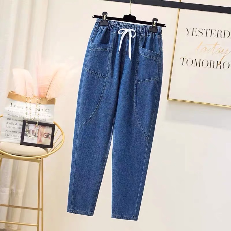 Quần jean nữ cạp chun dáng baggy chất đẹp M4089