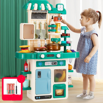 Đồ chơi bếp nấu ăn có vòi rửa, bếp phun sương sinh động, bếp cao 70cm cho bé chơi thỏa thích