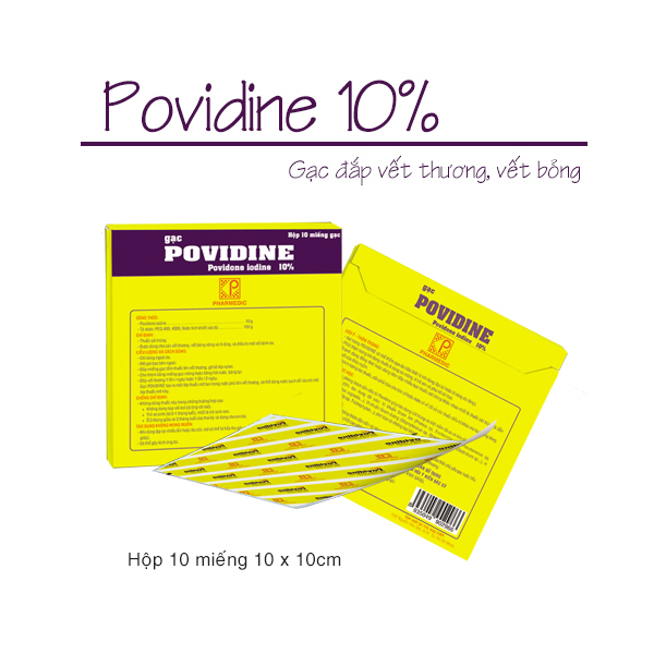 Gạc Povidine 10x10 Hộp 10 Miếng