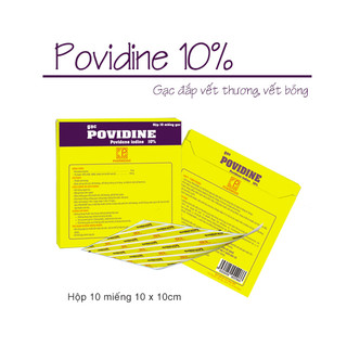 Gạc povidine 10x10 hộp 10 miếng