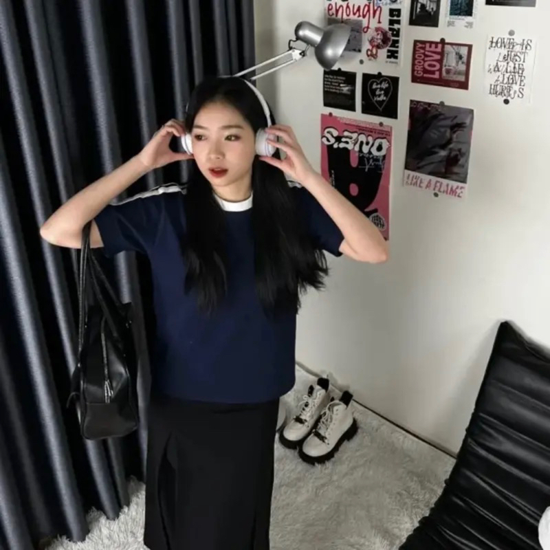 Áo thun babytee form fit chữ B thêu Hylapstore