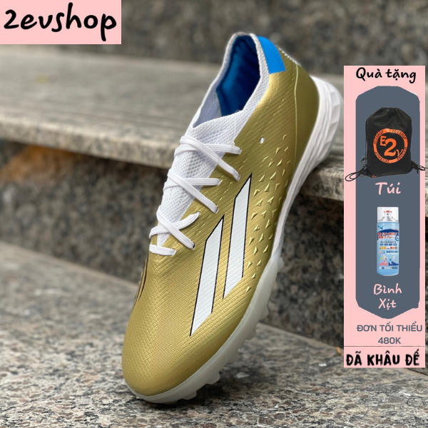 Giày đá bóng thể thao nam X Speedportal.1 Messi Vàng Đồng, giày đá banh cỏ nhân tạo cao cấp - 2EVSHOP