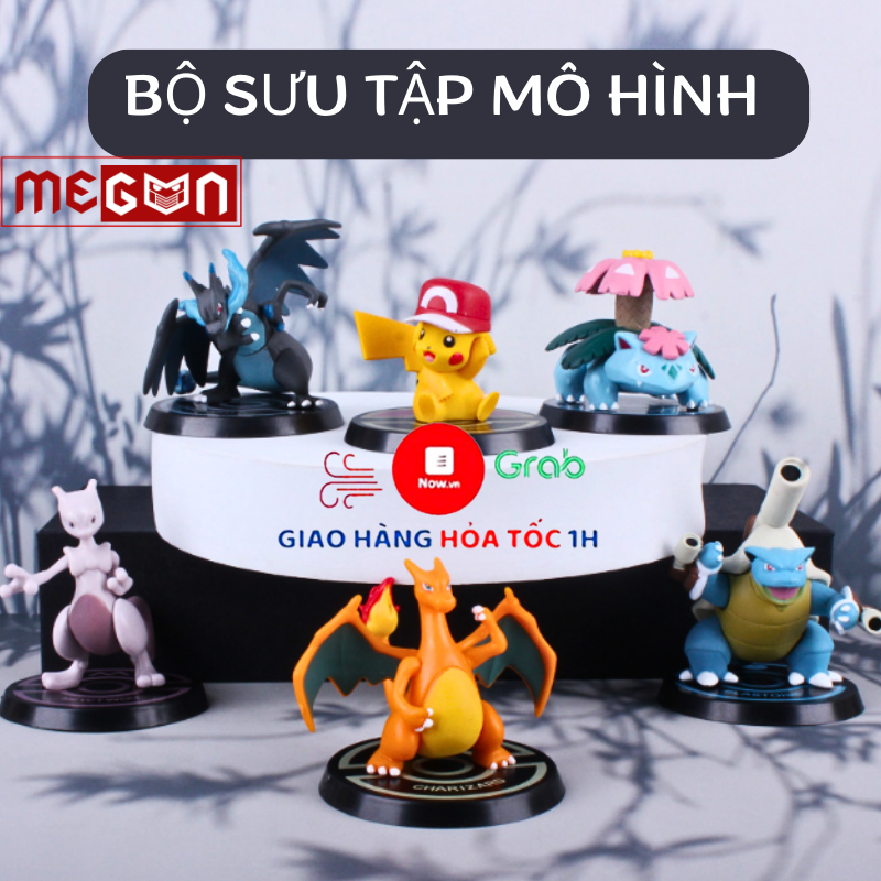 Mô Hình Nhân Vật Pokemon yêu tinh, Pikachu/Charizard Siêu Ngộ Nghĩnh, Cute - Figure Pokemon mô hình Megun