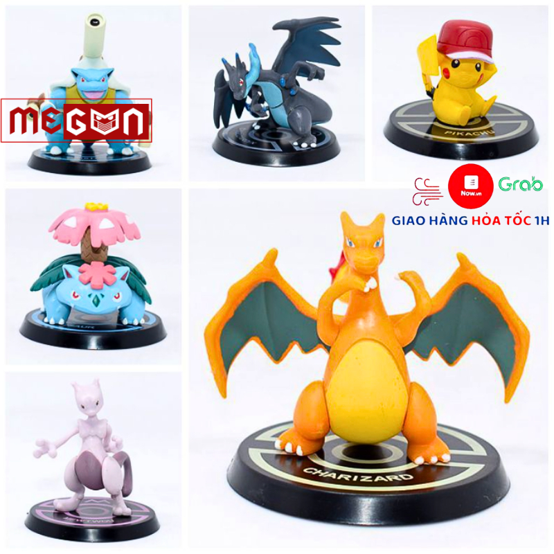 Mô Hình Nhân Vật Pokemon yêu tinh, Pikachu/Charizard Siêu Ngộ Nghĩnh, Cute - Figure Pokemon mô hình Megun