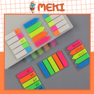 Giấy note đánh dấu meki, giấy ghi chú dạ quang 5 màu