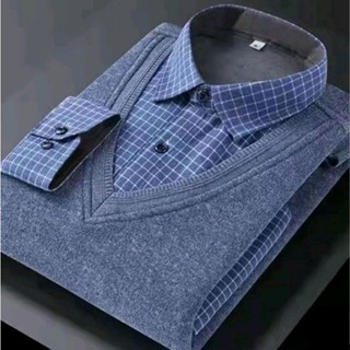 Áo Len Nam Cổ Sơ Mi Lót Nỉ Nhung Hàng Quảng Châu.