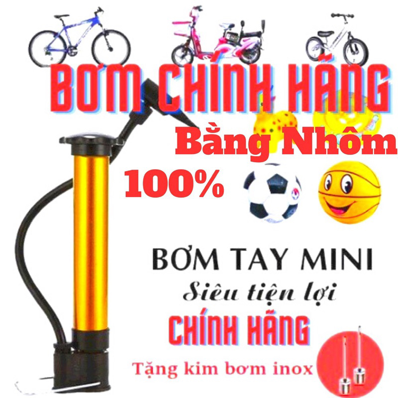 Bơm mini cầm tay cao cấp Chính Hãng  bơm bóng đá, bóng rổ, bóng chuyền...xe đạp, phao, siêu tiện dụng