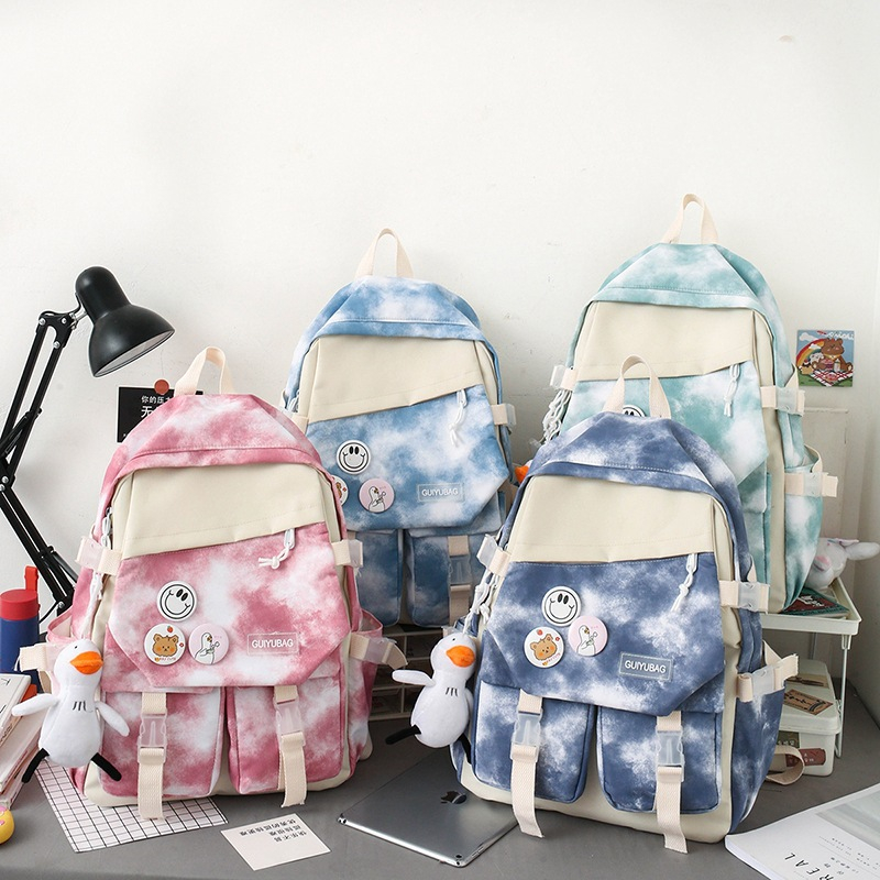 Set 5 Món Balo Unisex Họa Tiết Galaxy Thời Trang