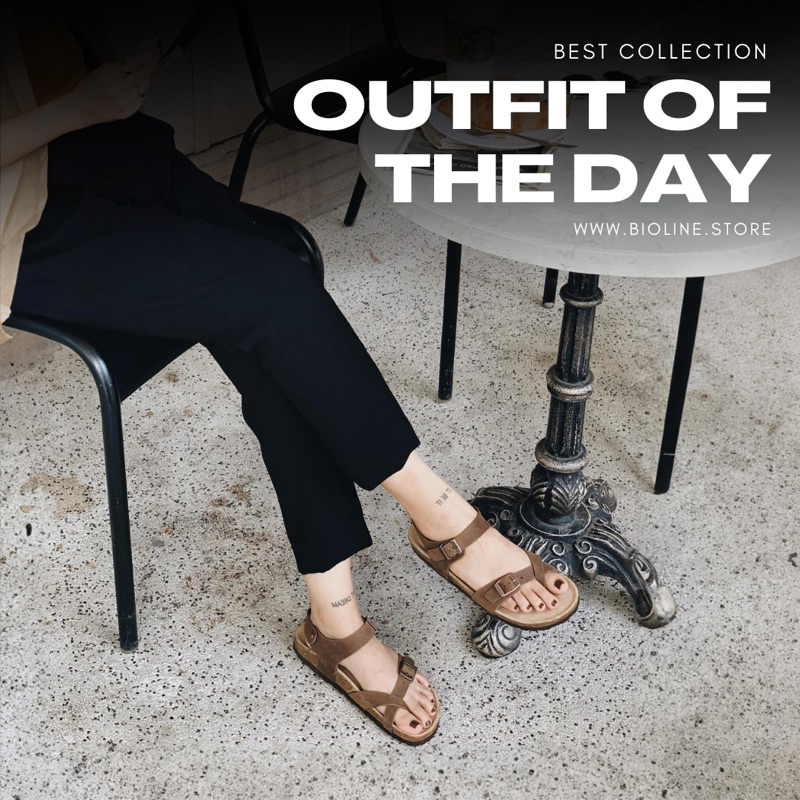 D14-Dép Sandal da bò quai chéo, xỏ ngón