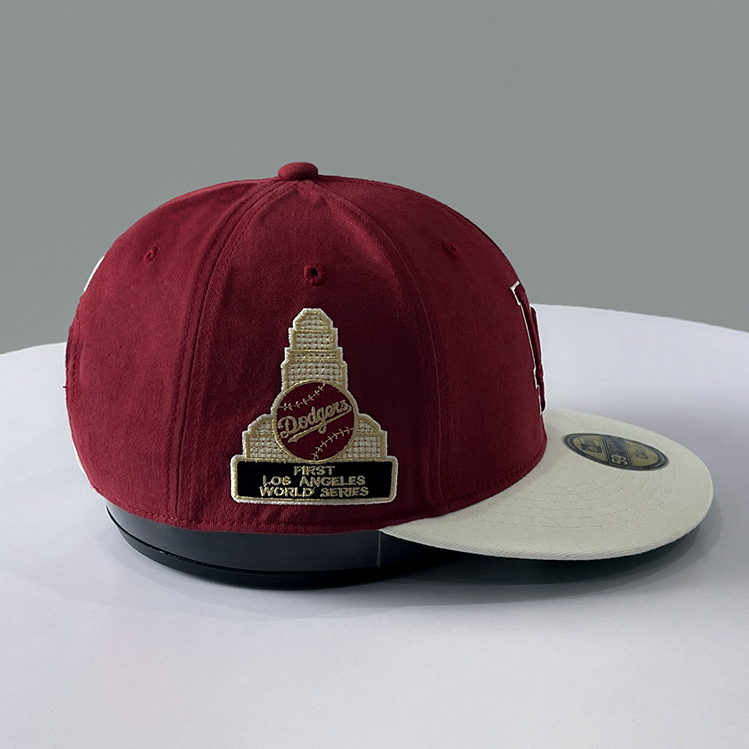 Mũ Snapback M.LB lưỡi bằng mix màu đỏ trắng thêu logo LA, Nón Snapback LA lưỡi bằng siêu đẹp, Freesize, Full hộp