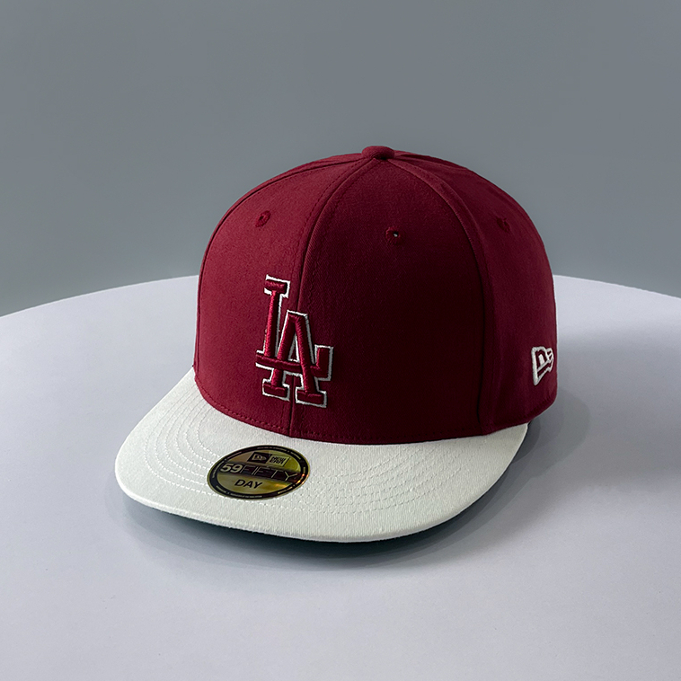 Mũ Snapback M.LB lưỡi bằng mix màu đỏ trắng thêu logo LA, Nón Snapback LA lưỡi bằng siêu đẹp, Freesize, Full hộp