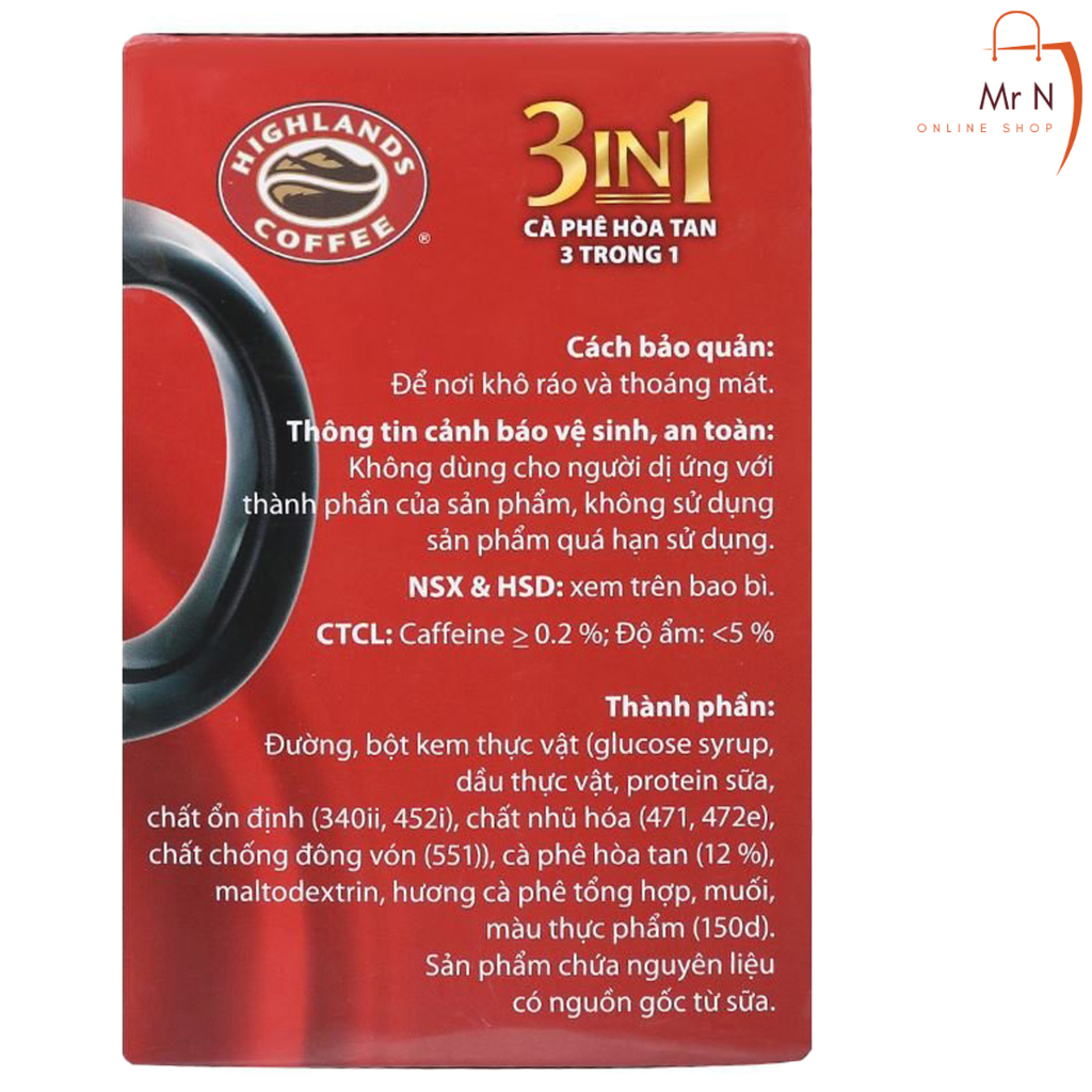 Combo 3 hộp Cà phê sữa hòa tan 3in1 HIGHLANDS COFFEE - Hộp 10 gói