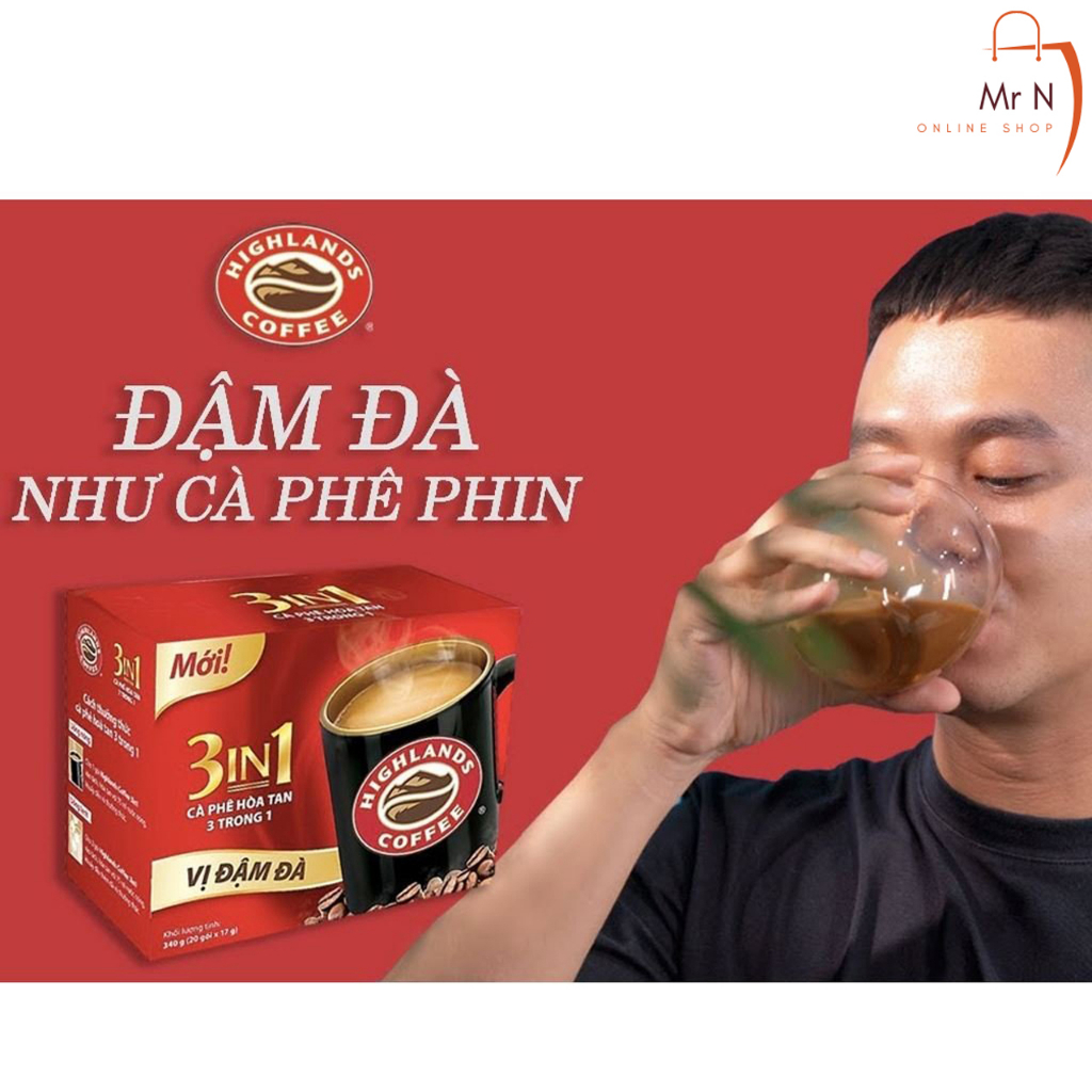 Combo 3 hộp Cà phê sữa hòa tan 3in1 HIGHLANDS COFFEE - Hộp 10 gói