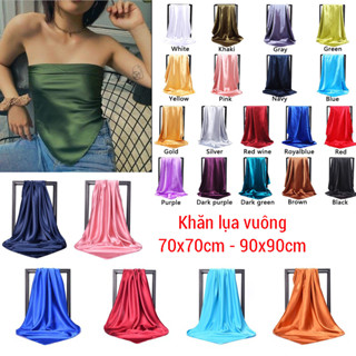 Khăn bandana lụa quấn áo quây BlackPink - Khăn lụa vuông đội đầu 70-90cm Song An Eco