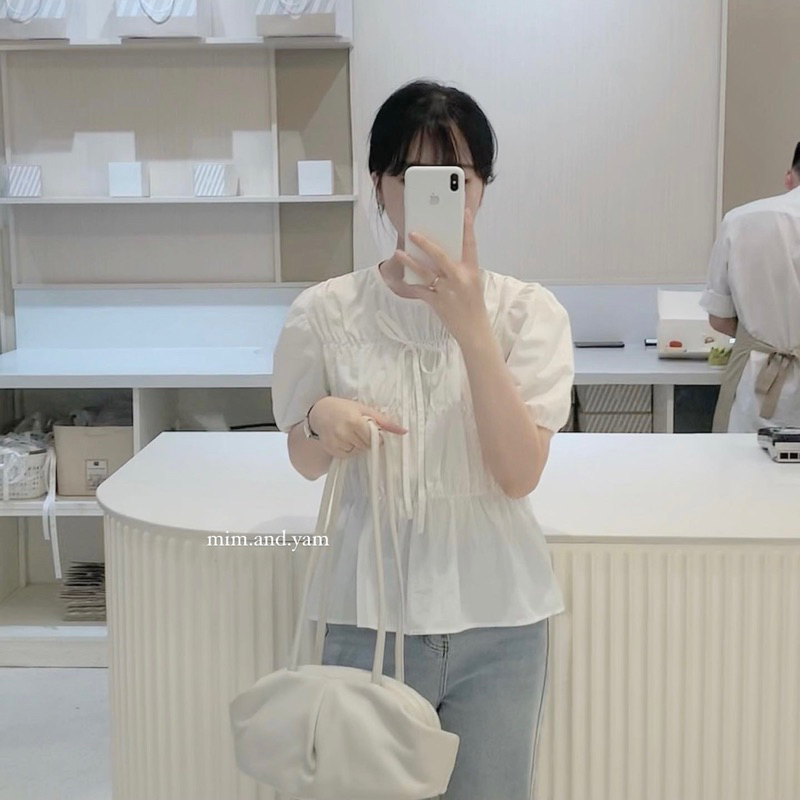 Áo thô nhún nơ buộc 4 màu