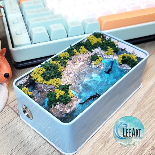 Hộp đèn resin , cảnh biển cá mập đầu búa , diorama  quà tặng cao cấp , quà tặng độc đáo , hộp lưu hương nước hoa