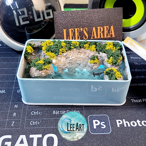 Hộp đèn resin , cảnh biển cá mập đầu búa , diorama  quà tặng cao cấp , quà tặng độc đáo , hộp lưu hương nước hoa