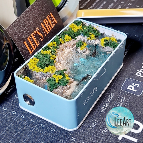 Hộp đèn resin , cảnh biển cá mập đầu búa , diorama  quà tặng cao cấp , quà tặng độc đáo , hộp lưu hương nước hoa