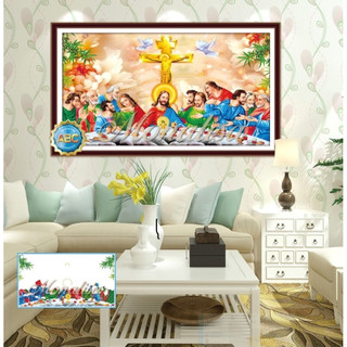 tranh đính đá chúa bữa tiệc ly kt 120x70cm