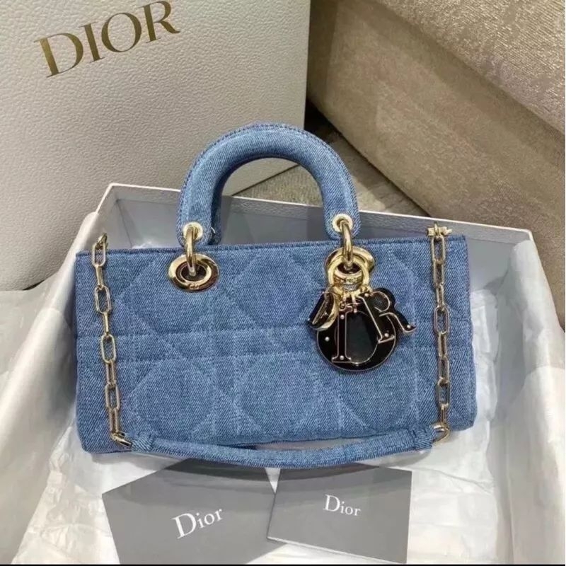 Túi di.or da bò denim hàng fullbox sz 26