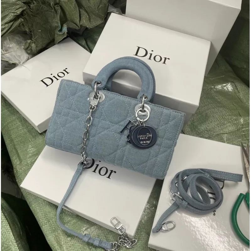 Túi di.or da bò denim hàng fullbox sz 26