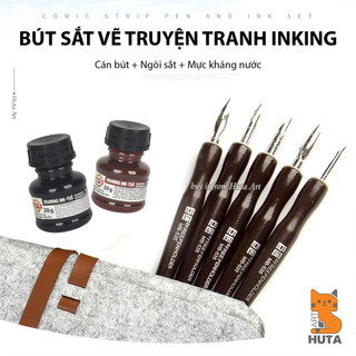 [Huta Art] Bút Sắt Vẽ Truyện Tranh - Cán, Ngòi bút sắt Nikko Manga