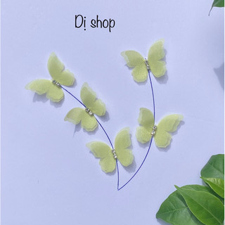 set 20 BƯỚM Đính đá trang trí voan mỏng 2 lớp size 3.5cm ( size nhỏ , vải mỏng lưu ý trước khi mua)
