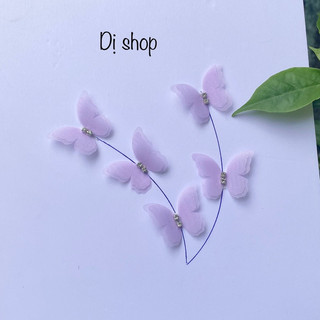 set 20 BƯỚM Đính đá trang trí voan mỏng 2 lớp size 3.5cm ( size nhỏ , vải mỏng lưu ý trước khi mua)