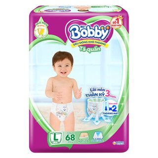 BỈM - TÃ QUẦN BOBBY SIZE L - 68 MIẾNG (CHO BÉ 9 - 13KG)
