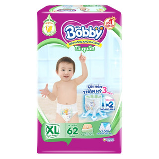 BỈM - TÃ QUẦN BOBBY SIZE XL - 62 MIẾNG (CHO BÉ 12 - 17KG)