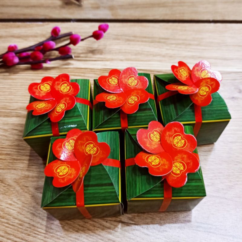 Vỏ hộp đựng bánh phu thê trang trí mâm quả ăn hỏi mâm đám cưới Combo 50 cái