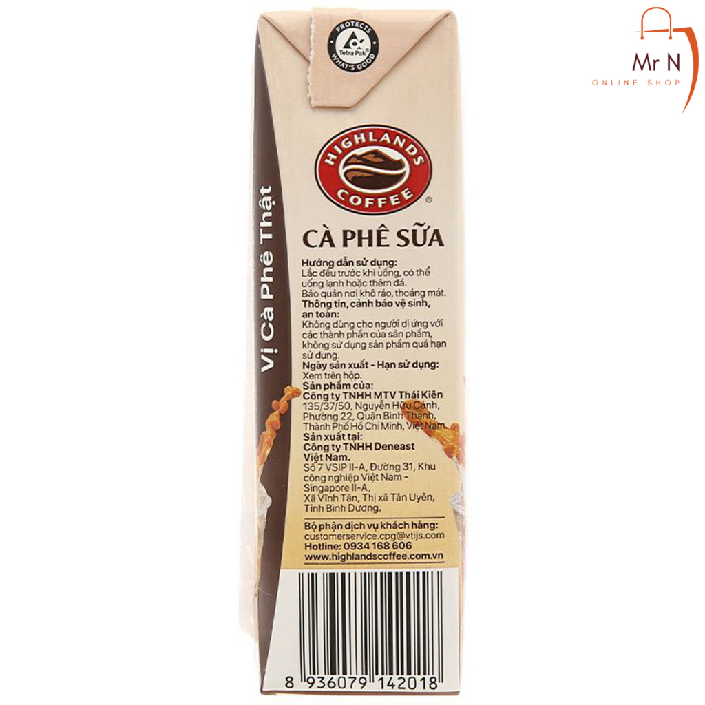 Thùng 48 hộp Cà phê sữa Highlands Coffee 180ml / hộp