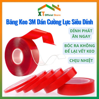 Băng Keo 3M Trong Suốt 2 Mặt Cường Lực Siêu Dính,Băng Keo Dính Đa Năng Khổ 10mm Dài 3 Mét,2cm x10Mét