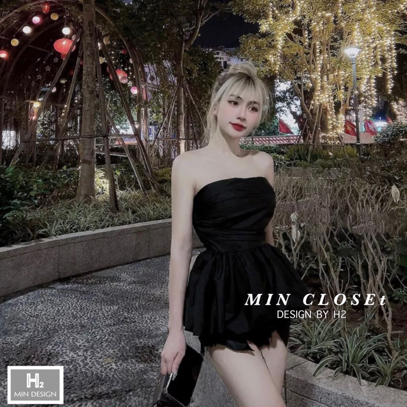 Áo Quây Hoa Pelum Phồng Chun Lưng Bo Eo Có 4 Màu