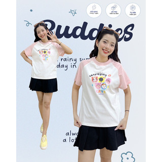 Áo thun nữ babytee raglan in hình Cosplaying catt