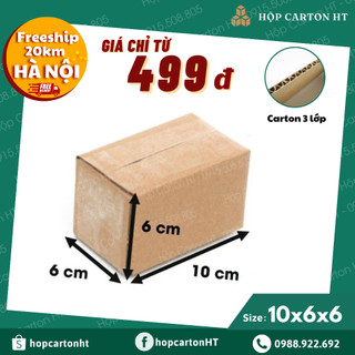 10x6x6 combo 200 hộp carton, thùng giấy cod gói hàng, hộp bìa carton đóng hàng giá rẻ