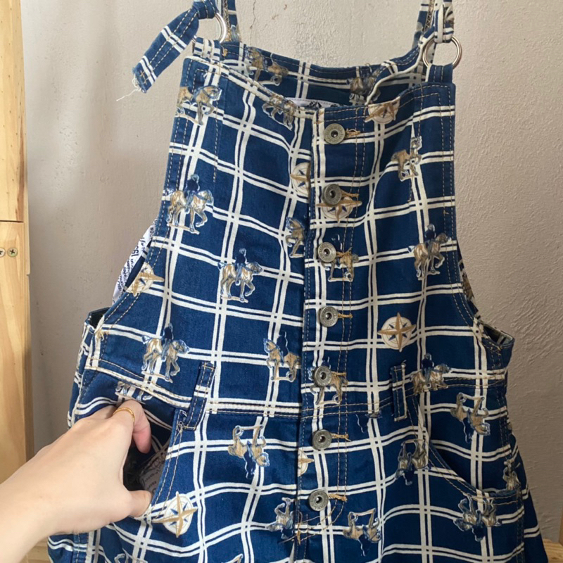 2hand yếm hoạ tiết caro xịn eo 83 171