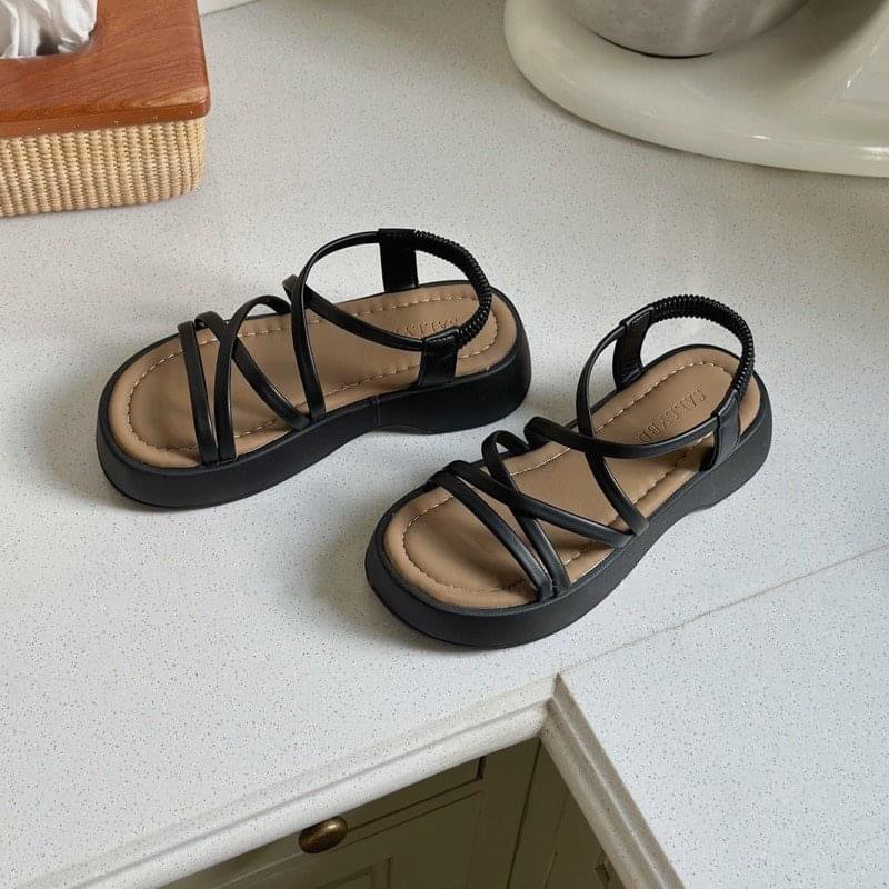 SANDAL QUAI MẢNH ĐẾ CAO 4CM ĐẾ NÂU SIÊU MỀM