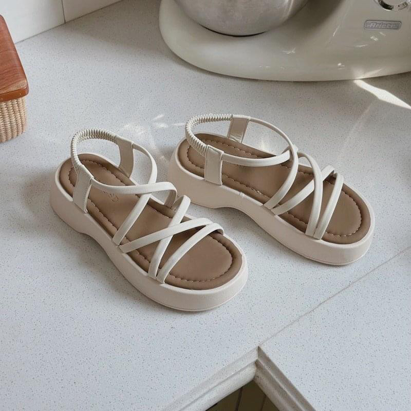 SANDAL QUAI MẢNH ĐẾ CAO 4CM ĐẾ NÂU SIÊU MỀM