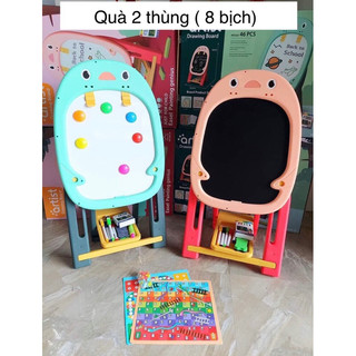 Bảng vẽ/ bảng viết từ tính 2 mặt tặng kèm bút và phấn cho bé